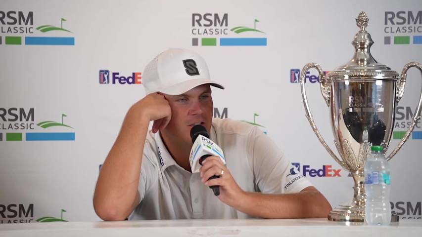 Sami Valimaki news conference after winning The RSM Classic