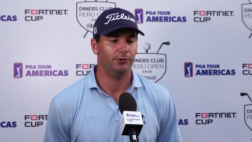 Leader Hunter Wolcott assessed pace-of-play penalty in Round 2 of Diners Club Peru Open