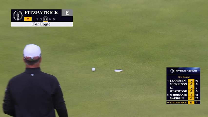 Matt Fitzpatrick drips in long eagle putt at The Open