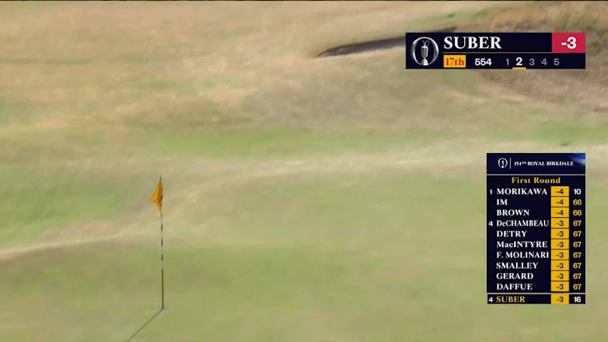 Jackson Suber flushes 233-yard approach to set up eagle at the Open