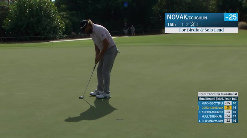 Andrew Novak hits approach tight, makes birdie at Grant Thornton