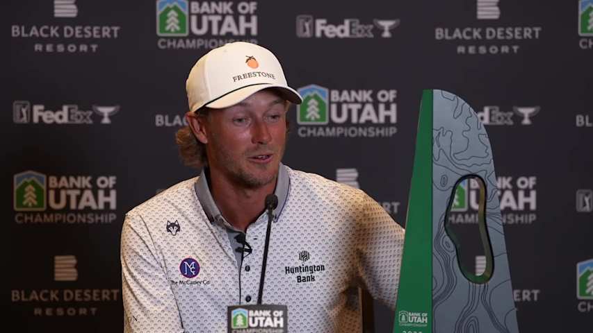 Austin Smotherman news conference after winning Bank of Utah