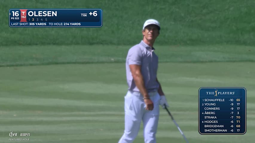 Thorbjørn Olesen hits 217-yard approach to 13 feet, sets up birdie on No. 16 at THE PLAYERS