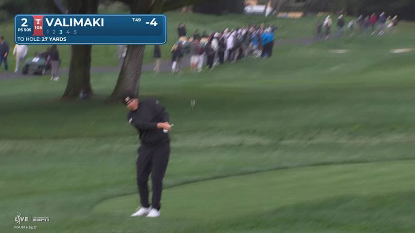 Sami Valimaki sinks 5-foot birdie putt on No. 2 at AT&T Pebble Beach