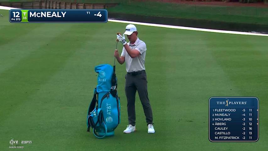 Maverick McNealy hits 64-yard approach to 6 feet, sets up birdie on No. 12 at THE PLAYERS