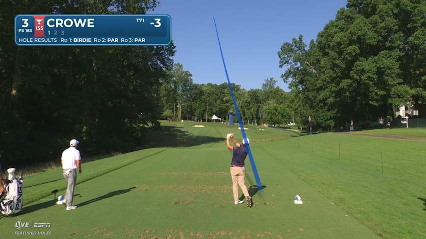 Trace Crowe sinks 17-foot putt for birdie on No. 3 at Wyndham