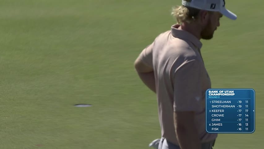 Christiaan Bezuidenhout sinks 26-foot birdie putt on No. 17 at Bank of Utah