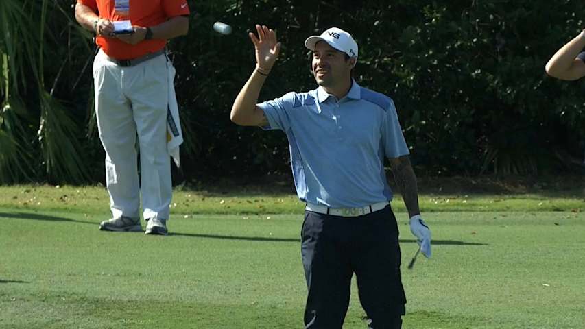 Angel Cabrera Jr. connects from off the green at PNC Father Son