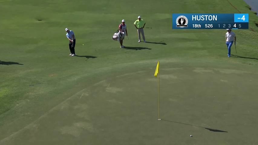 John Huston chips in for birdie at Tradition