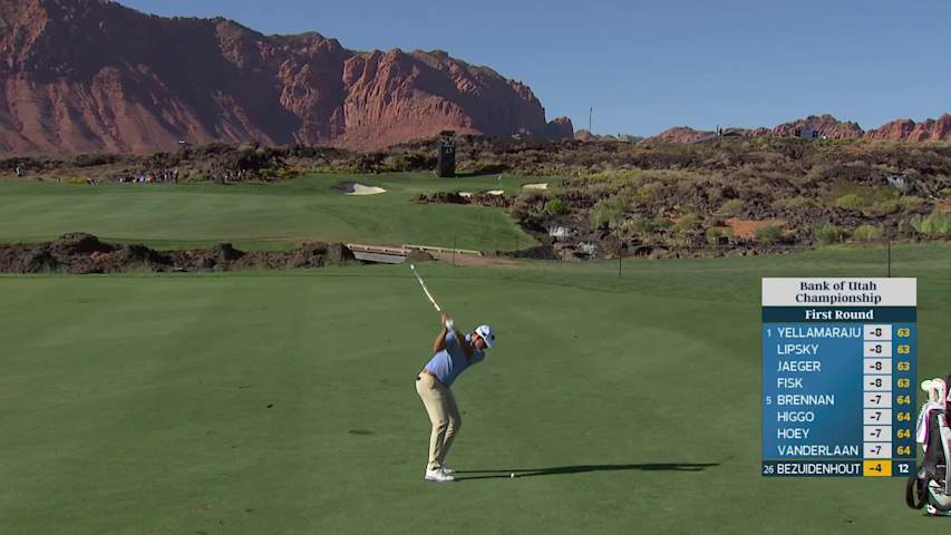 Christiaan Bezuidenhout sinks 22-foot birdie putt on No. 13 at Bank of Utah