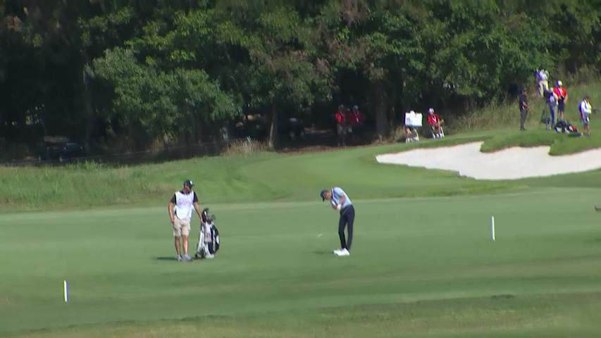 Nick Gabrelcik makes birdie on No. 15 at Compliance Solutions