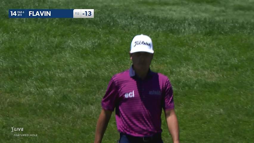 Patrick Flavin gets up-and-down for birdie on No. 14 at John Deere