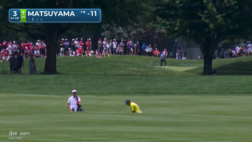 Hideki Matsuyama's 149-yard approach sets up birdie on No. 3 at Travelers