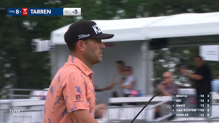 Callum Tarren makes birdie on No. 17 at Rocket Mortgage