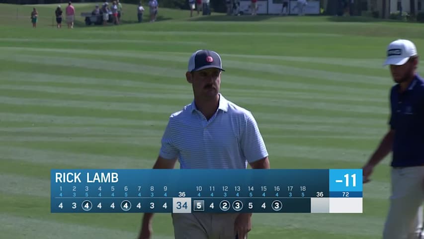 Rick Lamb makes birdie putt on No. 16 at Club Car Championship
