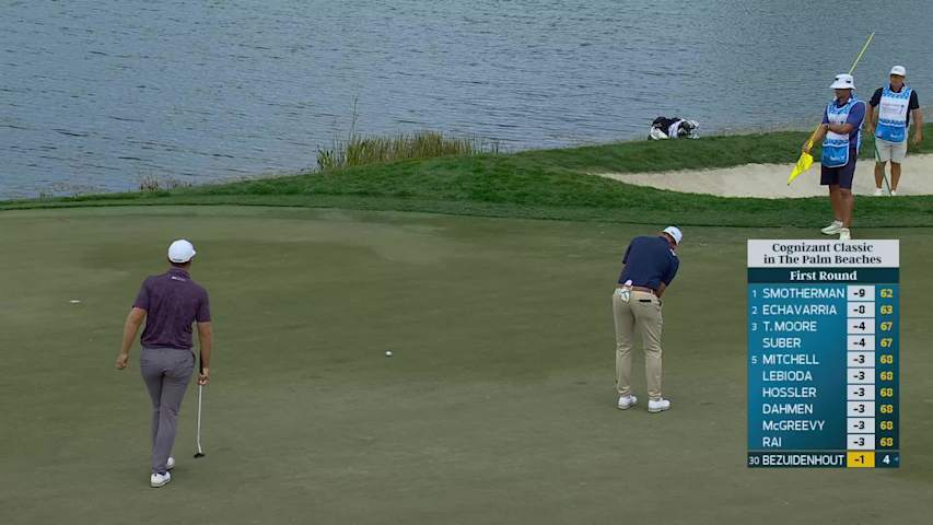 Christiaan Bezuidenhout sinks 22-foot birdie putt on No. 14 at Cognizant Classic
