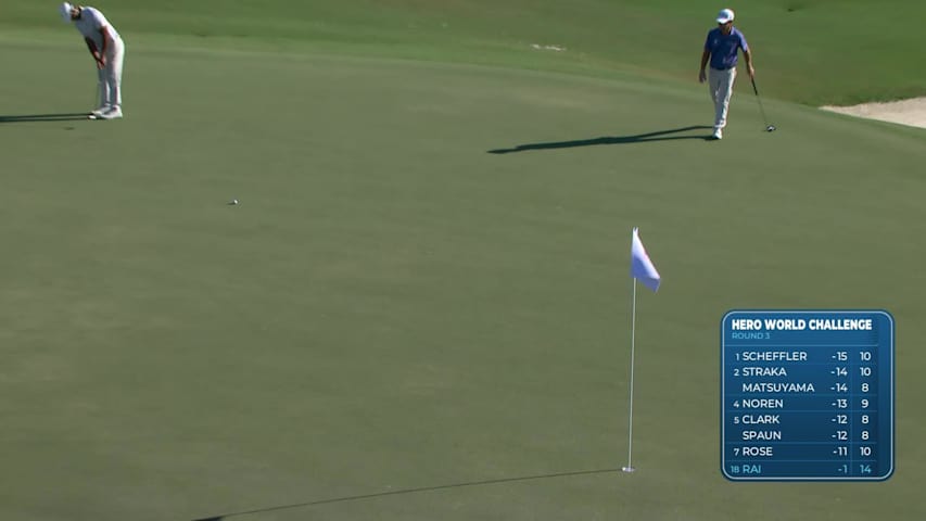 Aaron Rai birdies No. 15 at Hero World Challenge