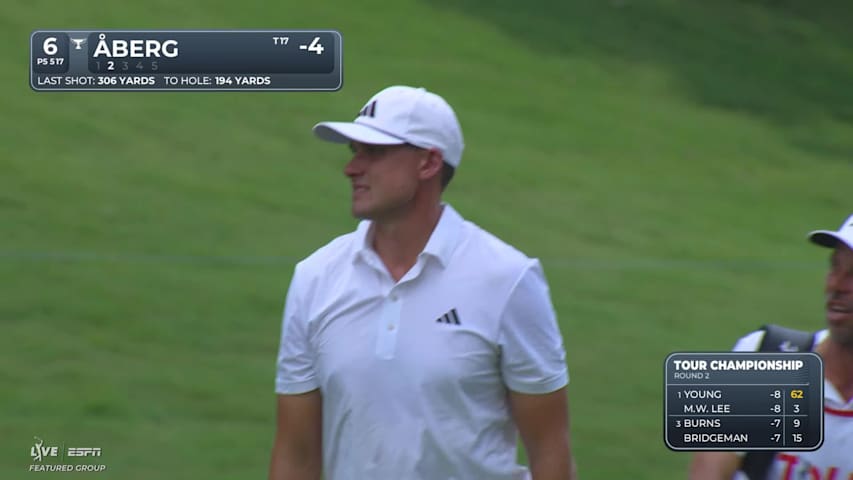 Ludvig Åberg reaches par-5 No. 6 in two, makes birdie at TOUR Championship