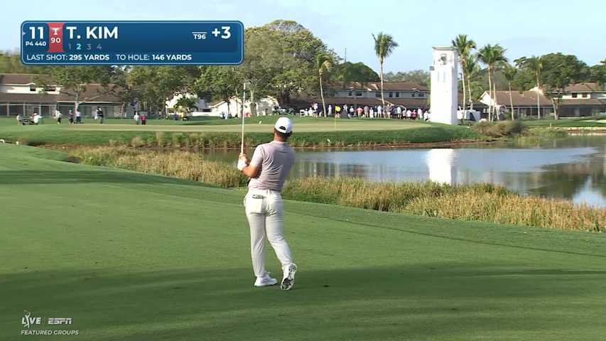 Tom Kim hits 147-yard approach to 9 feet, sets up birdie on No. 11 at Cognizant Classic