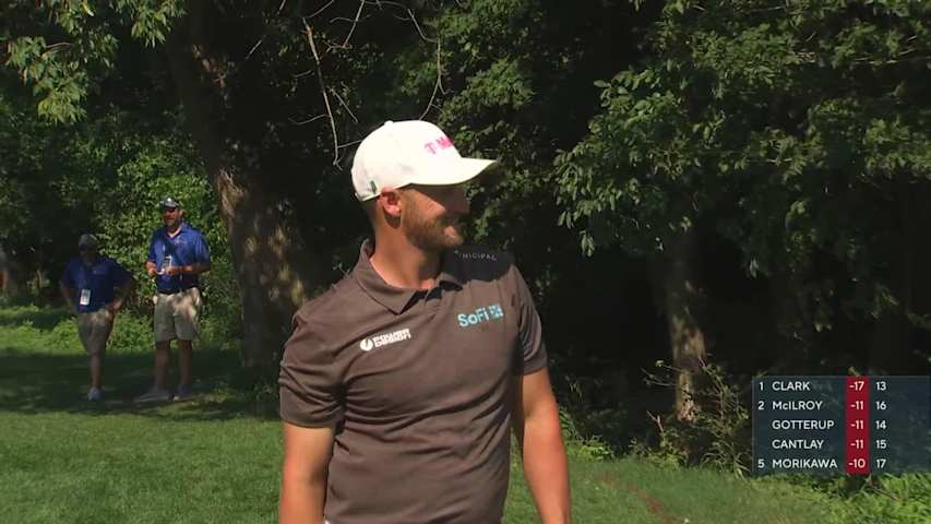 Wyndham Clark's 110-yard approach sets up birdie on No. 14 at BMW Championship