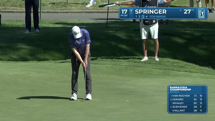 Hayden Springer makes birdie on No. 17 at Barracuda