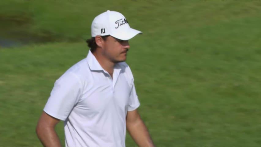 Kristoffer Ventura sinks 5-foot putt for birdie on No. 15 at ISCO Championship