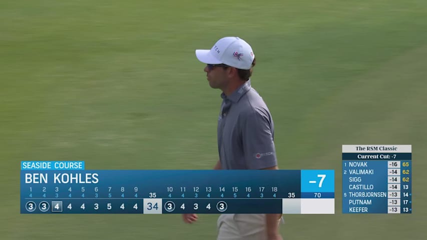 Ben Kohles sinks 14-foot birdie putt on No. 14 at The RSM Classic