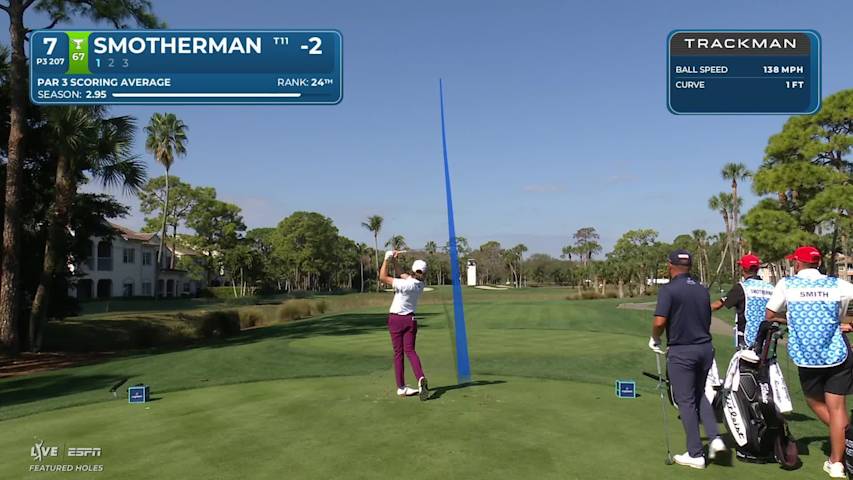 Austin Smotherman sinks a 28-foot birdie putt on No. 7 at Cognizant Classic