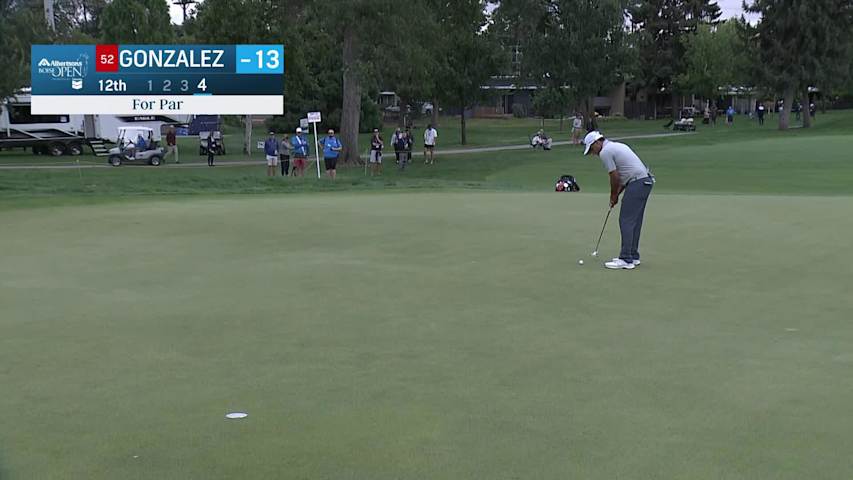 Emilio Gonzalez sinks 24-foot par putt on No. 12 at Albertsons Boise Open