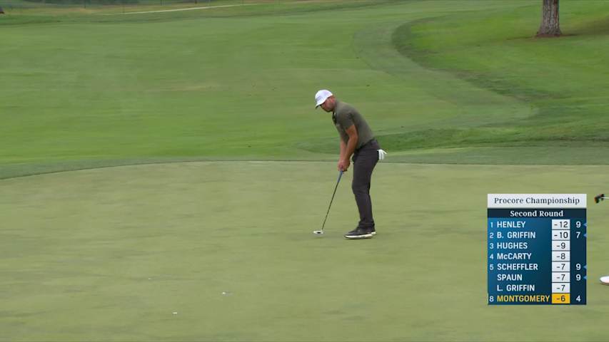 Taylor Montgomery sinks 16-foot birdie putt on No. 5 at Procore