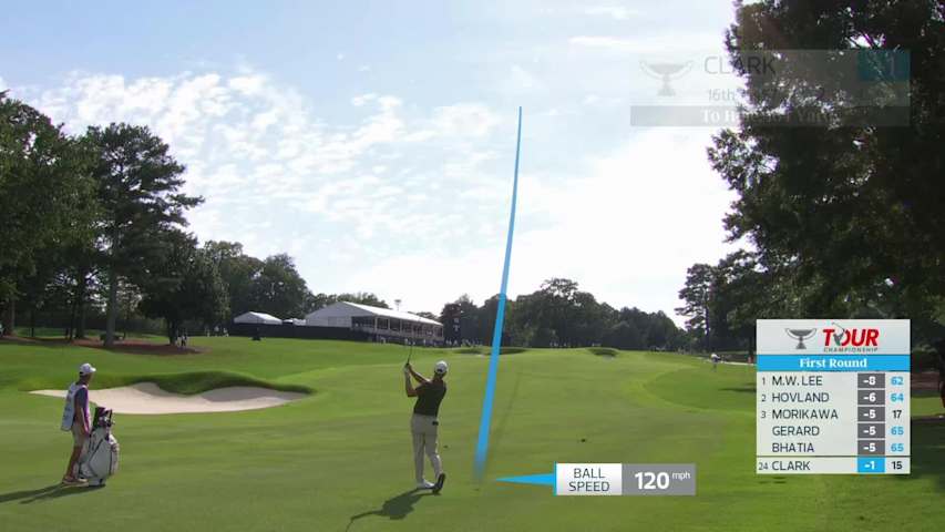 Wyndham Clark's 153-yard approach sets up birdie on No. 16 at TOUR Championship