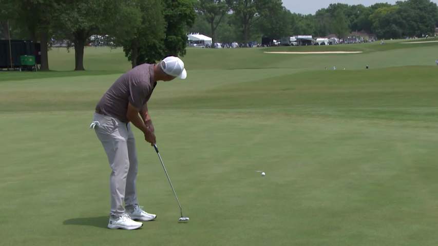 Freddie Jacobson makes eagle putt on No. 8 at Principal Charity Classic