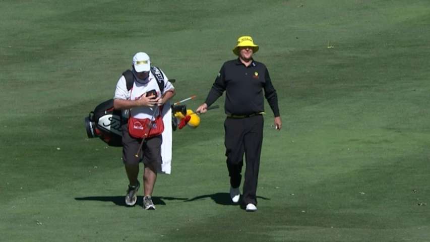 Jarrod Lyle sticks his approach to 2 feet at Frys.com