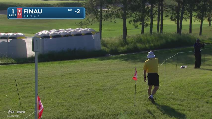 Tony Finau sinks 18-foot putt for birdie on No. 1 at RBC Canadian