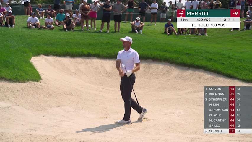 Troy Merritt gets up-and-down from 181 yards for birdie on No. 14 at 3M Open