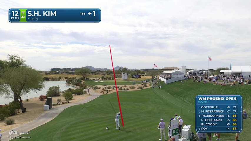 S.H. Kim hits 192-yard tee shot to 3 feet, nearly aces No. 12 at WM Phoenix