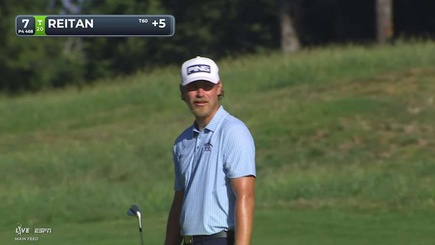 Kristoffer Reitan sinks 24-foot birdie putt on No. 7 at FedEx St. Jude