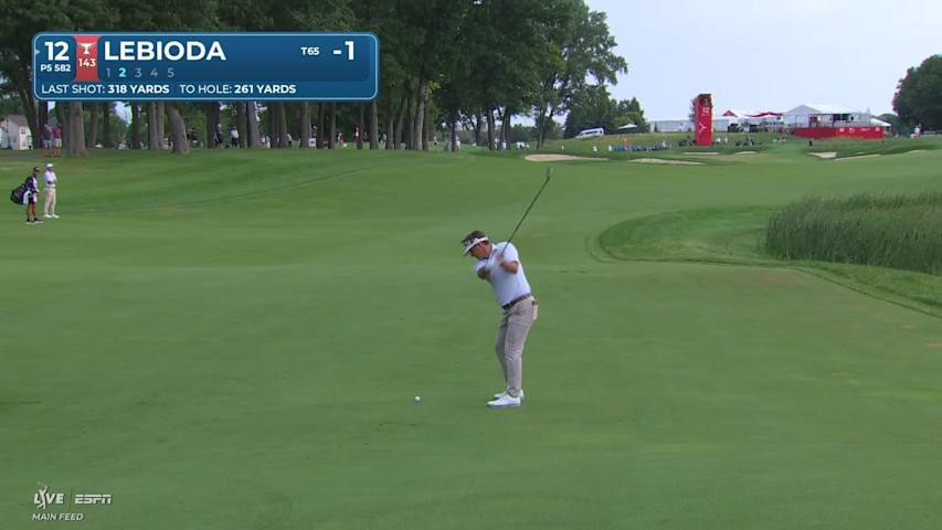 Hank Lebioda sinks 12-foot birdie putt on No. 12 at 3M Open