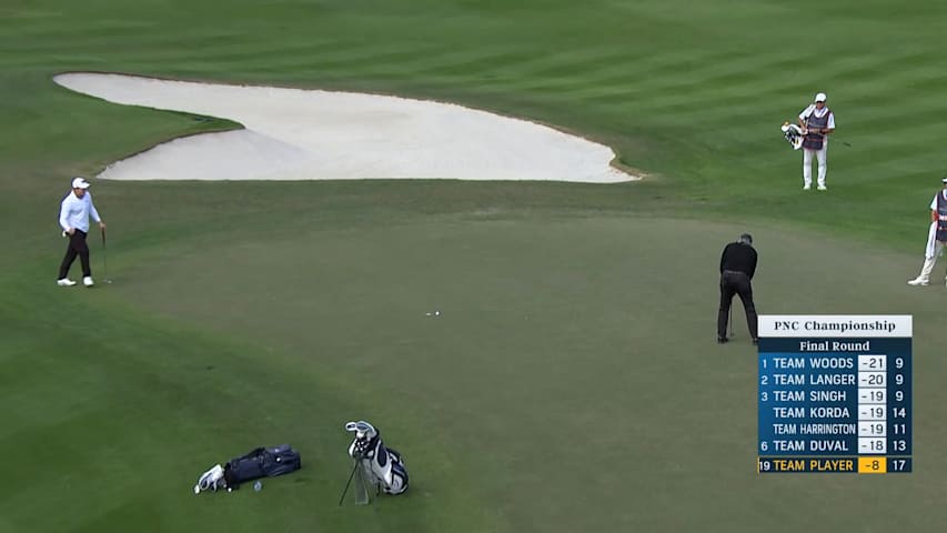 Gary Player jars eagle putt to finish round at PNC Championship