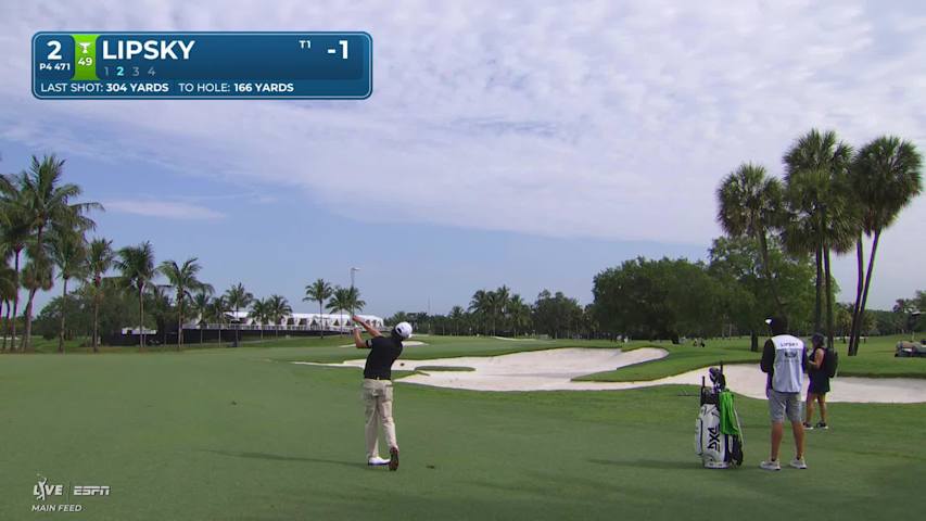 David Lipsky gets up-and-down from 163 yards for birdie on No. 2 at Cadillac