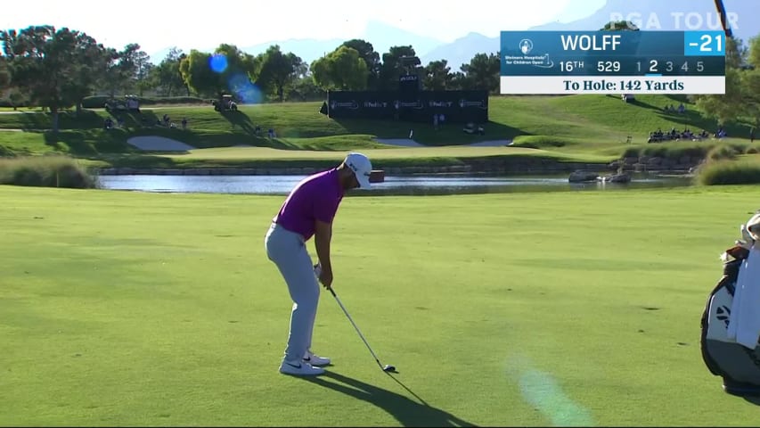 Matthew Wolff dials in approach to set up eagle at Shriners