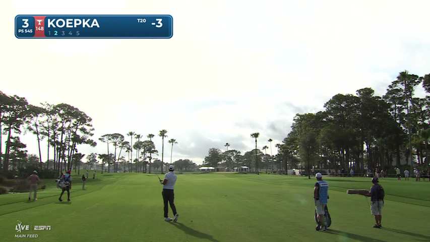 Brooks Koepka makes birdie on No. 3 at Cognizant Classic