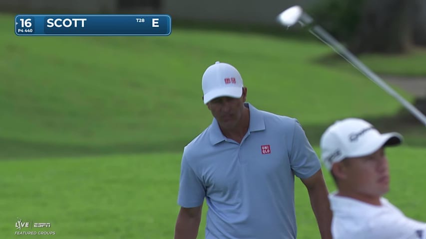 Adam Scott hits 149-yard approach to 7 feet, sets up birdie on No. 16 at Sony Open