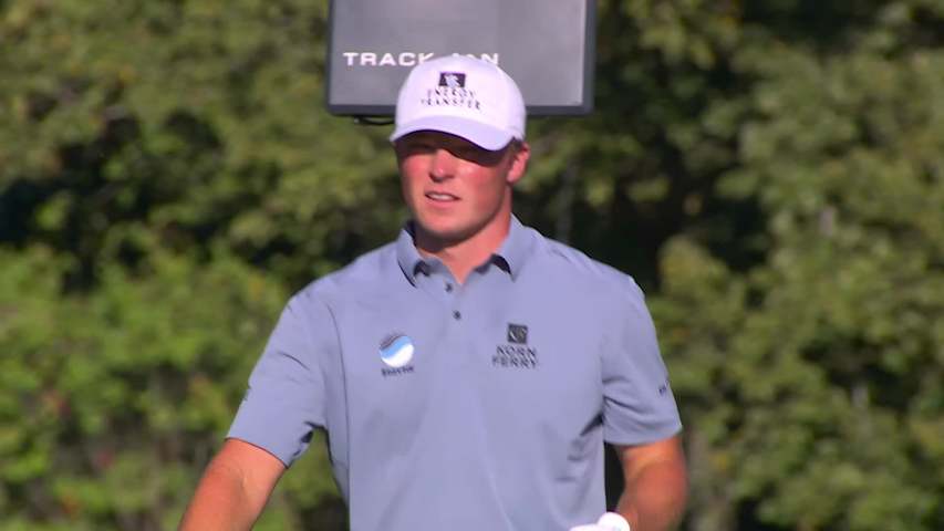 Frankie Capan III sinks 21-foot birdie putt on No. 4 at Sanderson Farms