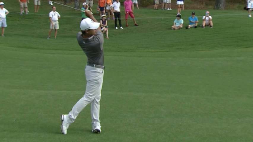 Si Woo Kim pulls ahead with an eagle at Barbasol