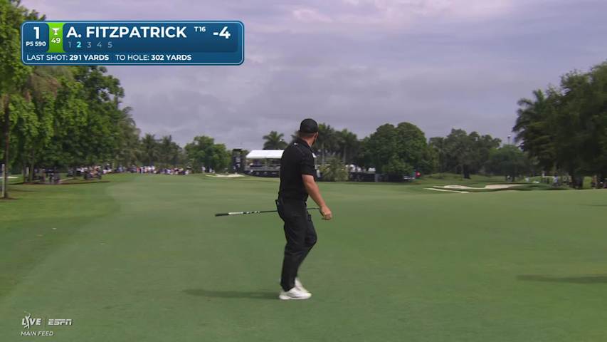 Alex Fitzpatrick gets up-and-down from 82 yards for birdie on No. 1 at Cadillac