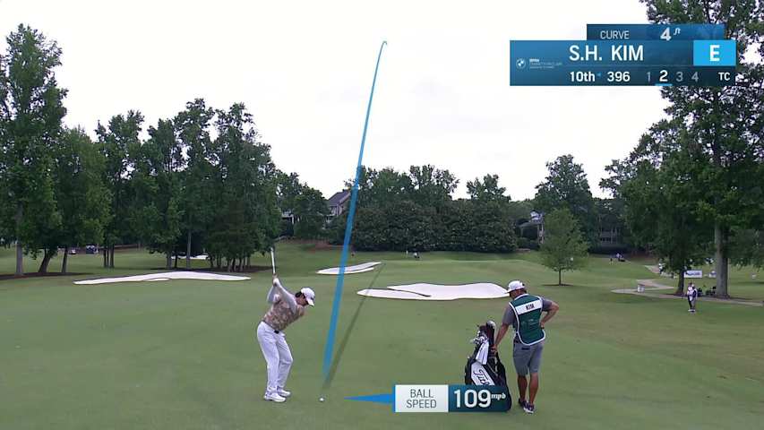 Seonghyeon Kim makes birdie on No. 10 at BMW Charity Pro-Am