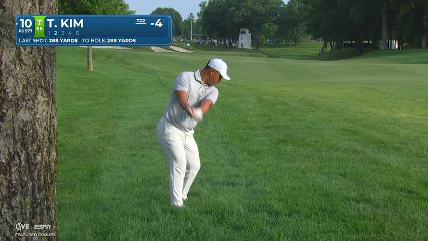 Tom Kim's 102-yard approach sets up birdie on No. 10 at John Deere