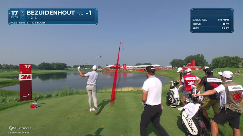Christiaan Bezuidenhout sinks a 33-foot birdie putt on No. 17 at 3M Open