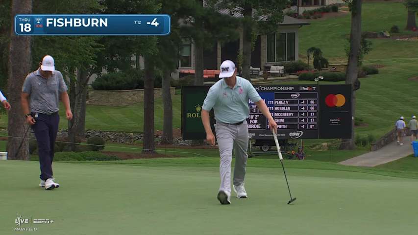 Patrick Fishburn makes birdie on No. 18 at Wyndham